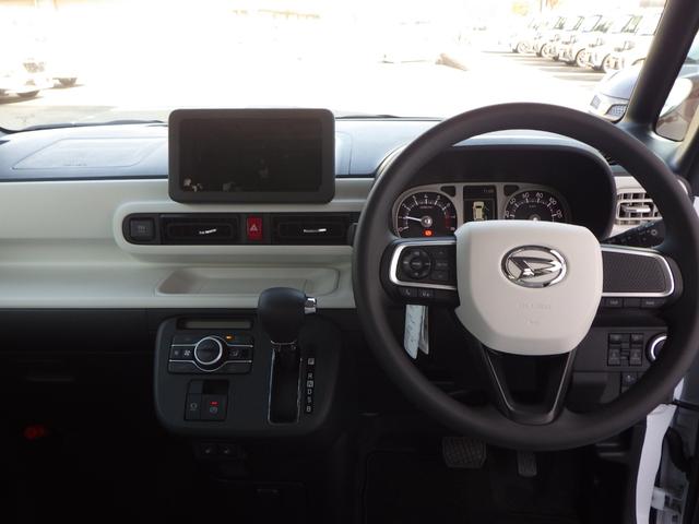 ムーヴキャンバス ストライプスＧ　シャイニングホワイト／レーザーブルー　３ｋｍ・届出済未使用車　ＬＥＤヘッドライト＆フォグランプ　両側電動スライドドア　２シートヒーター　バックカメラ＆ステリモ　純正フロアマット＆サイドバイザー（42枚目）