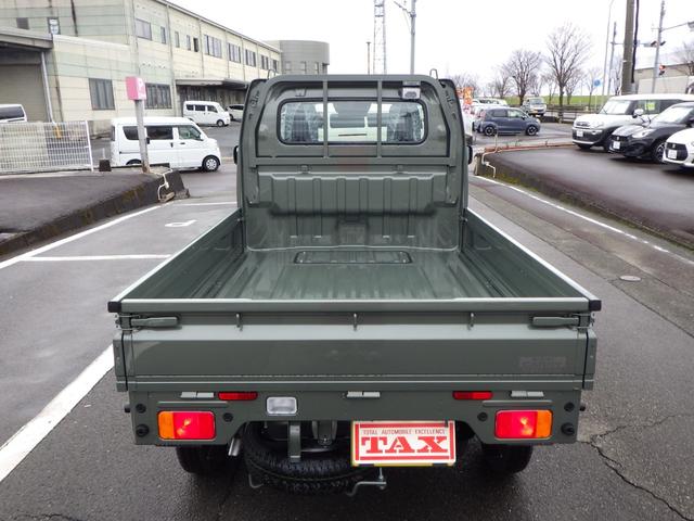 キャリイトラック ＫＸ　高低速２段切替式パートタイム４ＷＤ　デフロック機構電動格納ミラー　ＬＥＤヘッドライト　フォグランプ　パワーウインド　キーレス　純正ＣＤ　２スピーカー　リアゲートチェーン　作業灯　ＬＥＤ室内灯（6枚目）