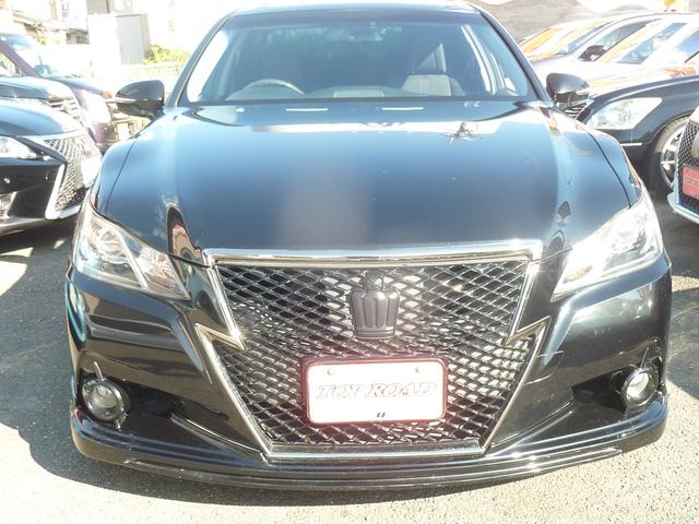 クラウンハイブリッド アスリートS ブラックスタイル サンルーフ Fスポ Rアンダー Rスポ 4本出しマフラー  車高調 社外18アルミ ウッドコンビハンドル HDDナビBluetooth DVD再生 テレビキットバックカメラ ETC リア3面フィルム(2枚目)