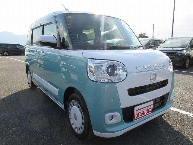 ムーヴキャンバス ストライプスＧ　リラックススタイル　走行距離５．３００キロ　禁煙車　全国走行無制限保証　衝突被害軽減ブレーキ　両側パワースライドドア　シートヒーター　純正ドライブレコーダー　純正９型モニター／ＢｌｕｅｔｏｏｔＢカメラ（7枚目）