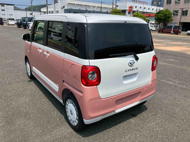 ムーヴキャンバス ストライプスＧ　追突軽減ブレーキ　車線逸脱警告　ＬＥＤライト　オートライト　スマートキー　キーレスエントリー　ベンチシート　シートヒータ　全周囲モニター　点検記録簿（9枚目）