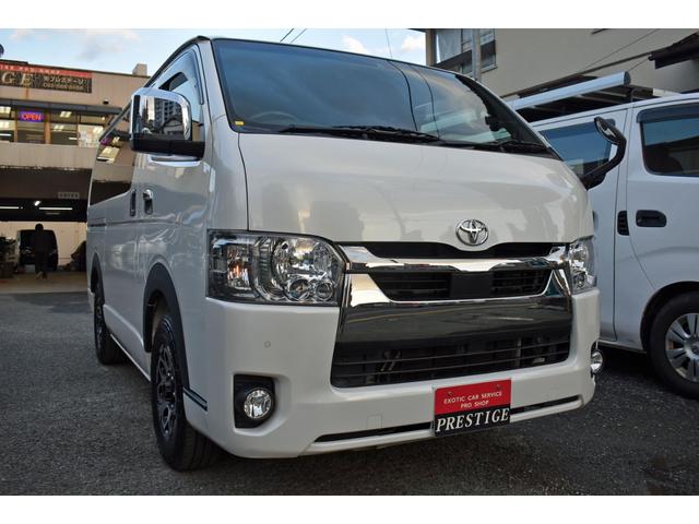 ハイエースバン スーパーＧＬ　ダークプライムＩＩ　６型　３ヵ月３０００ｋｍ保証付き　純正ＬＥＤヘッドライト・スマートキー・ナビ・ＴＶ・社外ベットキット・パワースライドドア付き（2枚目）