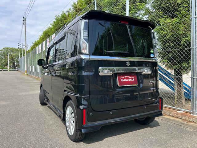 スペーシアカスタム ハイブリッドＧＳ　プッシュスタート　　スマートキー　　メモリーナビ　ＴＶ　　ＬＥＤヘッドライト　　純正フロアマット　　ステアリングスイッチ　　純正バイザー　　シートヒーター　　左パワースライドドア　　２年保証（4枚目）