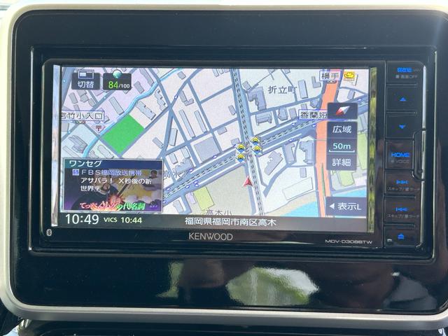 スペーシアカスタム ハイブリッドＧＳ　プッシュスタート　　スマートキー　　メモリーナビ　ＴＶ　　ＬＥＤヘッドライト　　純正フロアマット　　ステアリングスイッチ　　純正バイザー　　シートヒーター　　左パワースライドドア　　２年保証（8枚目）