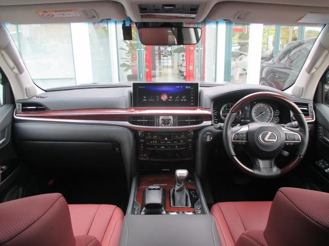 LX570 リヤシートエンターテインメント オプション21AW ドライブレコーダー ガーネットセミアニリンレザー ムーンルーフ 寒冷地仕様 パワーバックドア クールボックス 三眼LEDライト パノラミックビュー(33枚目)