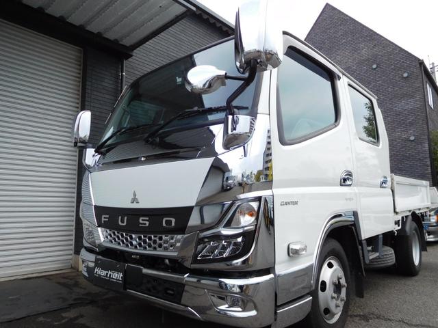 キャンター Wキャブ カスタムメッキ 6速デュオニック メッキフェンダー 左右電動格納・ヒーターミラー ETC 車線逸脱警報 バックモニター ドラレコ キーフリー トラクションコントロール リヤヒーター(37枚目)