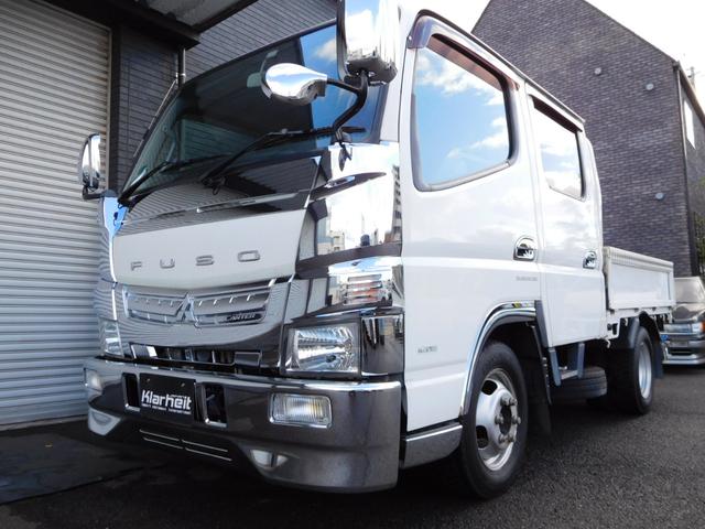 キャンター Ｗキャブロング全低床　Ｗキャブ　カスタムメッキ　メッキ新品バンパーフロントメッキフェンター　後期　新品笠木　６速デュオニック　キーレス　デッキ鉄板張り　オーバーヘッドシェルフ　リヤヒーター　左電動格納ミラー　荷台作業灯（34枚目）