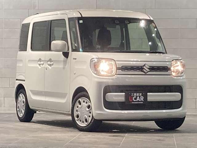 スペーシア ハイブリッドＧ　スマートキー　プッシュスタート　両面スライドドア　サイドエアＢ　パワーウインド　ベンチシ－ト　スマートキー・プッシュスタート　盗難警報装置　エネチャージ　Ｗエアバッグ　横滑防止装置　エアバック　ＡＣ（8枚目）