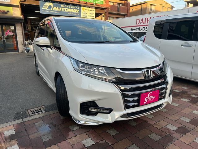 オデッセイ アブソルート・ホンダセンシング 2年保証 純正ナビ 電動シート 純正17インチアルミ ETC2.0 バックカメラ Bluetooth 両側電動スライド フルセグ オットマン(2枚目)