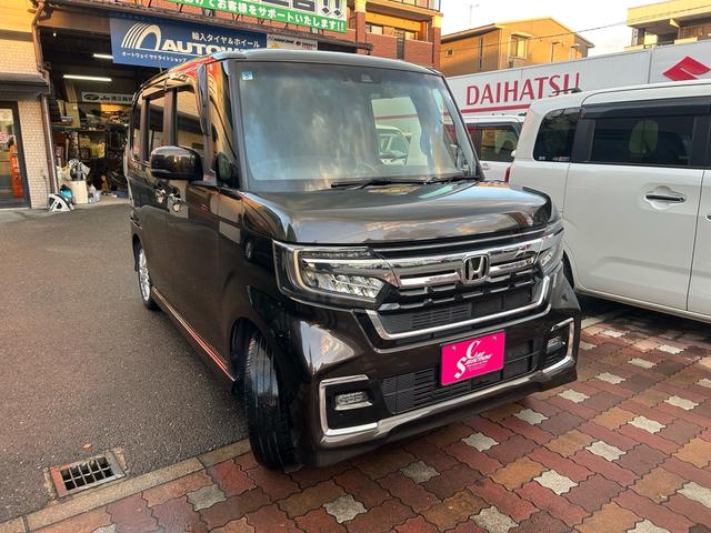 Ｎ－ＢＯＸカスタム Ｌターボ　２年保証　純正ナビ　フルセグ　ＥＴＣ　バックカメラ　ターボ　ホンダセンシング　シートヒーター　両側電動スライド　Ｂｌｕｅｔｏｏｔｈ　純正１５インチアルミ（3枚目）