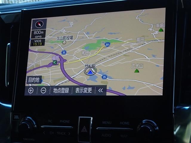 アルファード ３．５ＳＣ　衝突被害軽減システム　メモリーナビ　フルセグ　後席モニター　バックカメラ　ＥＴＣ　サンルーフ　両側電動スライド　フルエアロ　３列シート　ＬＥＤヘッドランプ　スマートキー　乗車定員７人（6枚目）