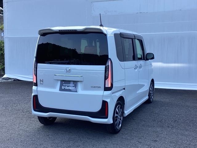N-BOXカスタム ベースグレード 試乗車 メモリーナビ ドラレコ ETC USB接続 CMBS Dレコ 禁煙 ベンチシート オートエアコン スマートキ LED 盗難防止装置 クルコン バックカメラ フルセグTV パワーステアリング(9枚目)