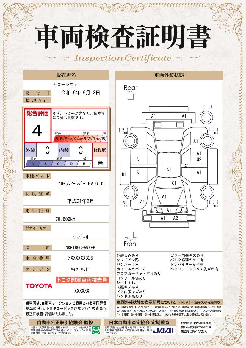 車両状態評価書