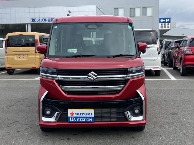 スペーシアカスタム カスタム　ＨＹＢＲＩＤ　ＸＳ　電動パーキングブレーキ　スライドドア　プッシュスタート　シートヒーター　オートエアコン　衝突被害軽減システム　横滑り防止機能　衝突安全ボディ　盗難防止システム　ステアリングヒーター　電動パーキングブレーキ　ブレーキホールド（2枚目）