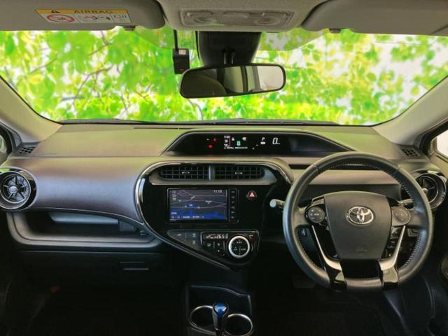 アクア Ｇ　純正　ＳＤナビ／トヨタセーフティセンス／ヘッドランプ　ＬＥＤ／ＥＴＣ／ＥＢＤ付ＡＢＳ／横滑り防止装置／アイドリングストップ／バックモニター／フルセグＴＶ／エアバッグ　運転席／エアバッグ　助手席（4枚目）