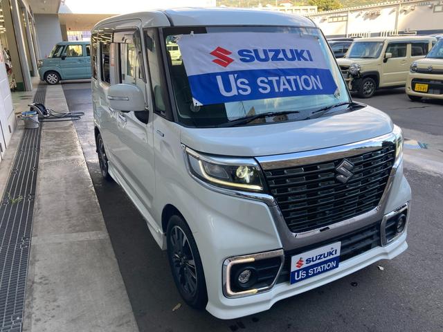 スペーシアカスタム カスタム　ＨＹＢＲＩＤ　ＸＳターボ　ＭＫ５３Ｓ　全方位カメラ　スズキの初売り！１月４日から１２日までの限定価格となります。７日（水曜日）は店休日となっておりますのでお問い合わせの対応は８日よりさせて頂きます。店舗へご来店いただける方のみ販売させて頂きます。（4枚目）