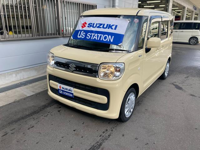 スペーシア HYBRID X 2型 両側電動スライドドア CDステレオ フルホイールキャップ オートライト プッシュスタート シートヒーター オートエアコン 衝突被害軽減システム アイドリングストップ USBソケット 横滑り防止機能 衝突安全ボディ 盗難防止システム(2枚目)