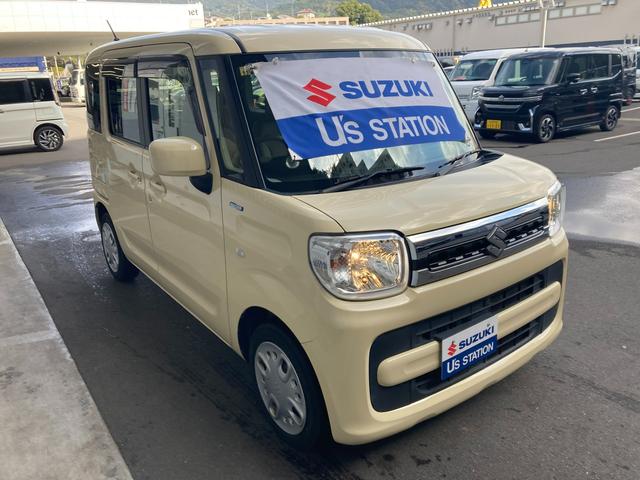 スペーシア HYBRID X 2型 両側電動スライドドア CDステレオ フルホイールキャップ オートライト プッシュスタート シートヒーター オートエアコン 衝突被害軽減システム アイドリングストップ USBソケット 横滑り防止機能 衝突安全ボディ 盗難防止システム(4枚目)