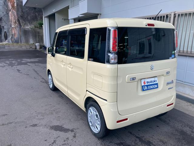 スペーシア HYBRID X 2型 両側電動スライドドア CDステレオ フルホイールキャップ オートライト プッシュスタート シートヒーター オートエアコン 衝突被害軽減システム アイドリングストップ USBソケット 横滑り防止機能 衝突安全ボディ 盗難防止システム(7枚目)