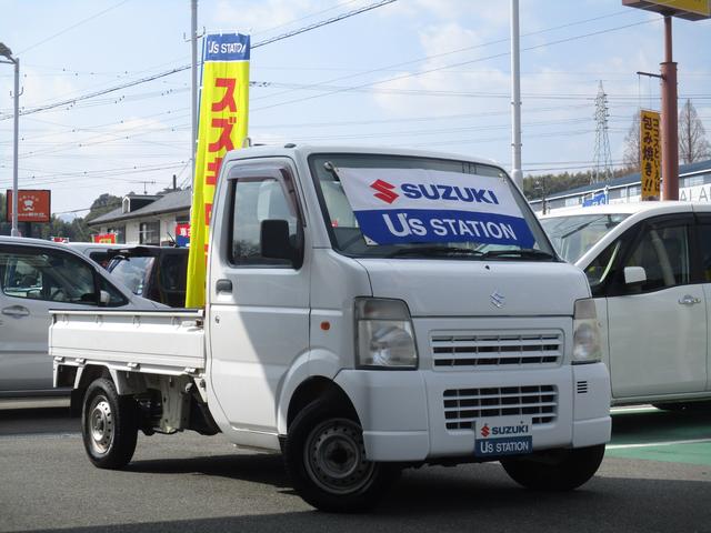 キャリイトラック ＫＣ　エアコン・パワステ　ＤＡ６３Ｔ　９型　パートタイム４ＷＤ　５速マニュアル　スピーカー付きラジオ　リヤゲートチェーン　マニュアルエアコン　パワステ　車検整備渡し（6枚目）