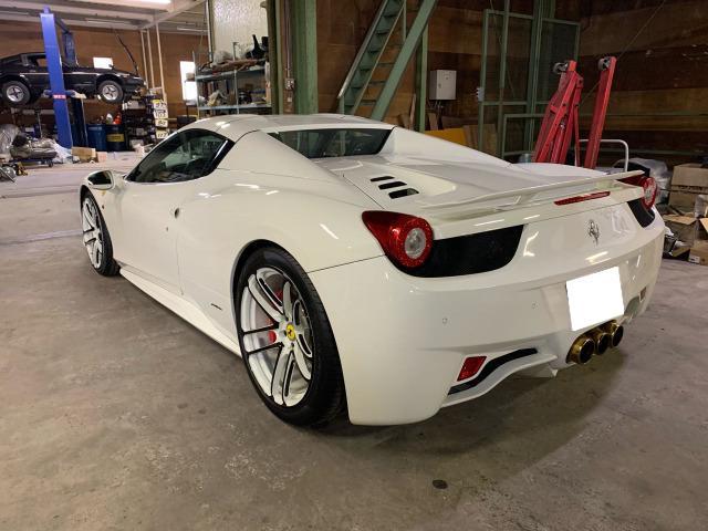 ４５８スパイダー 　Ｆ１　ＤＣＴ　ＮＯＶＩＴＥＣエアロ　イノテック可変式マフラー　ロベルタリフティング　純正触媒＋マフラー在り　整備履歴　交換部品あり　内装カーボン　２０インチＡＶＳ鍛造（8枚目）