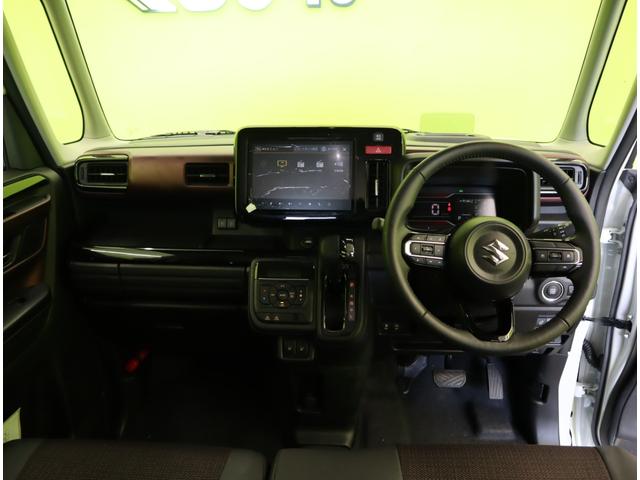 スペーシアカスタム ハイブリッドXS/届出済未使用車/OPカラー/ 9型ナビ&全方位モニター/両側自動ドア/ハーフレザー/スマートキー/デュアルセンサーブレーキII/アダプティブクルコン/アイドリングS/LED/F&Rソナー/15AW/CVT(10枚目)