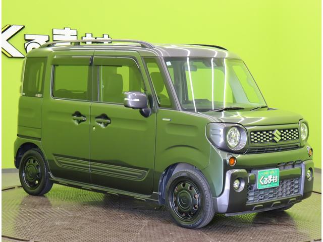 スペーシアギア ハイブリッドＸＺ／走行２７８００ｋｍ／２トーンカラー／　８型フルセグナビ／全方位モニター／両側自動ドア／デュアルセンサーブレーキ／シートヒーター／スマートキー／パドルシフト／アイドリングＳ／ルーフレール／オートＬＥＤ／１４ＡＷ／ＣＶＴ（4枚目）