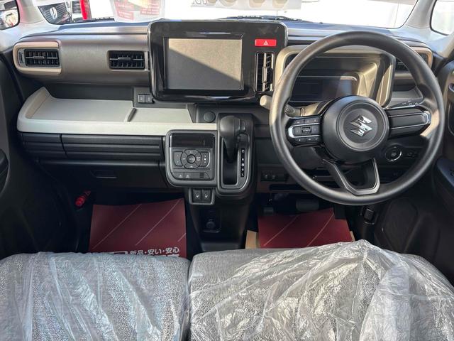 スペーシア ハイブリッドＸ　届け出済み未使用車　両側電動スライドドア　クリアランスソナー　衝突被害軽減システム　オートライト　ＬＥＤヘッドランプ　スマートキー　アイドリングストップ　電動格納ミラー　シートヒーター　ベンチシート（2枚目）