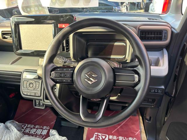 スペーシア ハイブリッドＸ　届け出済み未使用車　両側電動スライドドア　クリアランスソナー　衝突被害軽減システム　オートライト　ＬＥＤヘッドランプ　スマートキー　アイドリングストップ　電動格納ミラー　シートヒーター　ベンチシート（3枚目）