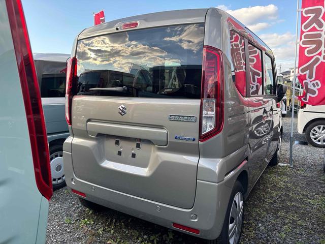 スペーシア ハイブリッドＸ　届け出済み未使用車　両側電動スライドドア　クリアランスソナー　衝突被害軽減システム　オートライト　ＬＥＤヘッドランプ　スマートキー　アイドリングストップ　電動格納ミラー　シートヒーター　ベンチシート（15枚目）