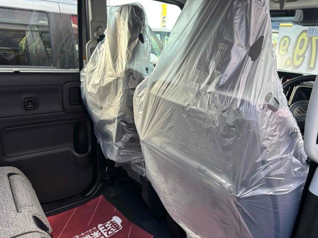 スペーシア ハイブリッドＸ　届け出済み未使用車　両側電動スライドドア　クリアランスソナー　衝突被害軽減システム　オートライト　ＬＥＤヘッドランプ　スマートキー　アイドリングストップ　電動格納ミラー　シートヒーター　ベンチシート（30枚目）