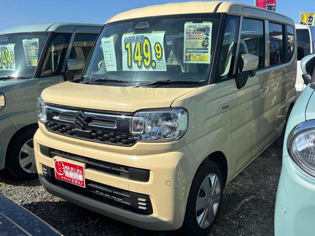 スペーシア ハイブリッドG 届け出済み未使用車 クリアランスソナー 衝突被害軽減システム オートライト LEDヘッドランプ スマートキー アイドリングストップ 電動格納ミラー ベンチシート CVT 盗難防止システム ABS(12枚目)