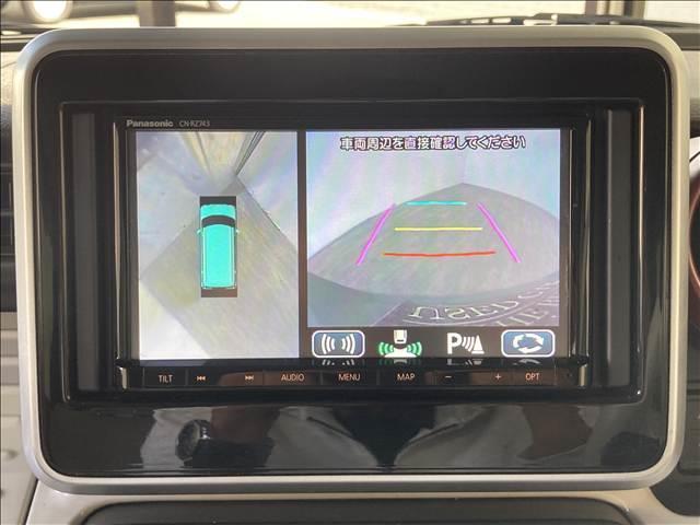 スペーシア ハイブリッドX 禁煙車 ナビ フルセグ DVD Bluetooth 全方位カメラ ETC 衝突軽減ブレーキ 横滑り防止装置 車線逸脱防止装置 障害物センサー 両側電動スライドドア LEDヘッドライト スマートキー(8枚目)