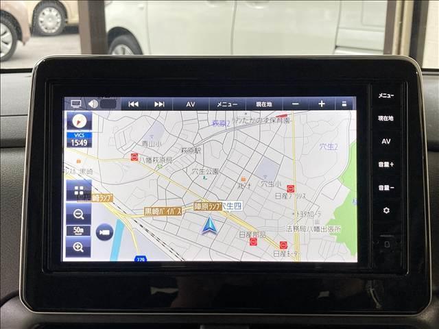 ルークス ハイウェイスター　Ｘ　ナビ　フルセグ　ＤＶＤ　Ｂｌｕｅｔｏｏｔｈ　全方位カメラ　　　衝突軽減ブレーキ　横滑り防止装置　衝突安全ボディ　左側電動スライド　純正アルミホイール　オートエアコン　ＬＥＤヘッドライト　スマートキー（5枚目）