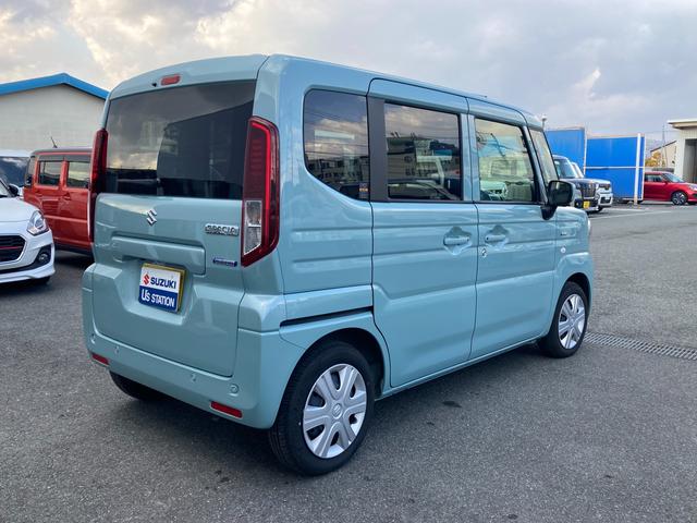 スペーシア ＨＹＢＲＩＤ　Ｘ　ナビ　全方位カメラ　両側パワスラ　コネクト　オートライト　Ｂｌｕｅｔｏｏｔｈ　スライドドア　純正ナビ　プッシュスタート　シートヒーター　オートエアコン　衝突被害軽減システム　横滑り防止機能　衝突安全ボディ　盗難防止システム　スズキコネクト通信機（8枚目）