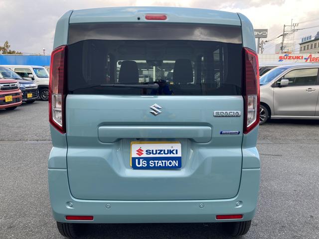 スペーシア ＨＹＢＲＩＤ　Ｘ　ナビ　全方位カメラ　両側パワスラ　コネクト　オートライト　Ｂｌｕｅｔｏｏｔｈ　スライドドア　純正ナビ　プッシュスタート　シートヒーター　オートエアコン　衝突被害軽減システム　横滑り防止機能　衝突安全ボディ　盗難防止システム　スズキコネクト通信機（9枚目）