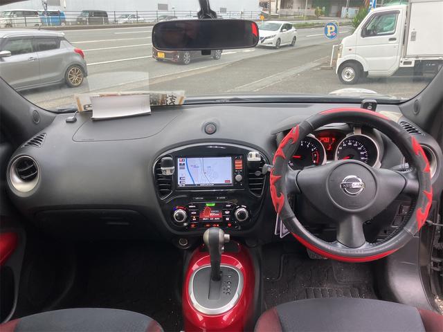 ジューク 15RX タイプV バックカメラ クリアランスソナー ナビ TV オートライト アルミホイール スマートキー 電動格納ミラー CVT 盗難防止システム 衝突安全ボディ CD ミュージックプレイヤー接続可 ABS エアコン(2枚目)