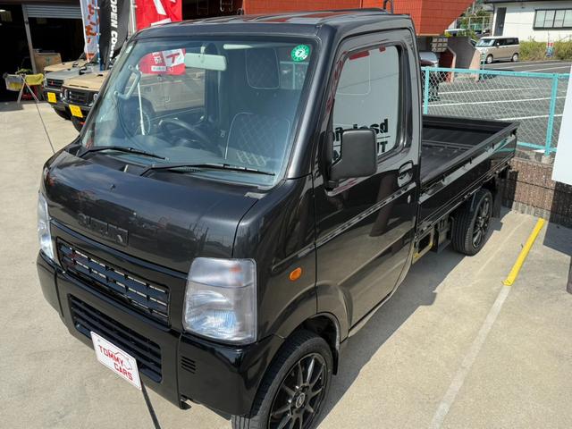 キャリイトラック ＫＣエアコン・パワステ　カルパチアグレー全塗装／新品シートカバー／社外ステアリング／４ＷＤ／社外アルミ／社外シフトノブ／エアコン／パワステ／５ＭＴ／ライトスモーク加工ヘッドライト＆テールレンズ／マッドフラップ／バンパーカット（8枚目）