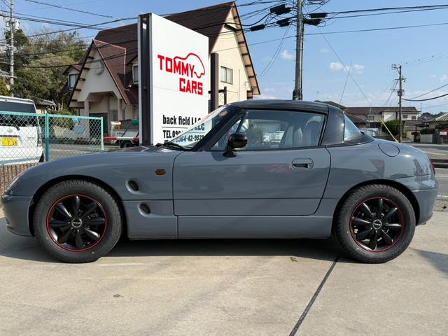 カプチーノ ベースグレード　ＮＩＳＭＯステルスグレー全塗装／新品アルミ＆新品タイヤ／ターボ／車検令和１０年１月まで／ライトスモーク加工ヘッドライト＆テールレンズ／５ＭＴ／オープンＴＯＰ／エアコン／レザーシート／（6枚目）