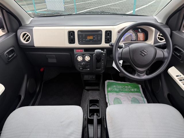 アルト 　レーダーブレーキサポート／シートヒーター／キーレス／アイドリングストップ／エネチャージ／レベライザー／ライトスモーク加工ヘッドライト／エアコン／車検令和９年１２月まで／ホワイトグリル＆ホイールキャップ（14枚目）