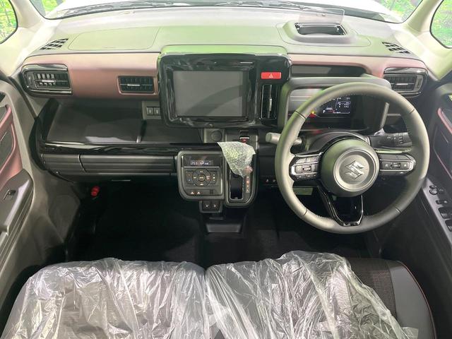 スペーシアカスタム ハイブリッドXS 届出済み未使用車 両側電動スライドドア 衝突被害軽減システム レーダークルーズコントロール LEDヘッドライト オートライト コーナーセンサー スマートキー 革巻きステアリング(2枚目)