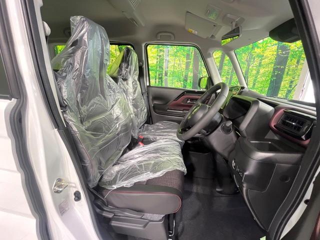 スペーシアカスタム ハイブリッドXS 届出済み未使用車 両側電動スライドドア 衝突被害軽減システム レーダークルーズコントロール LEDヘッドライト オートライト コーナーセンサー スマートキー 革巻きステアリング(8枚目)