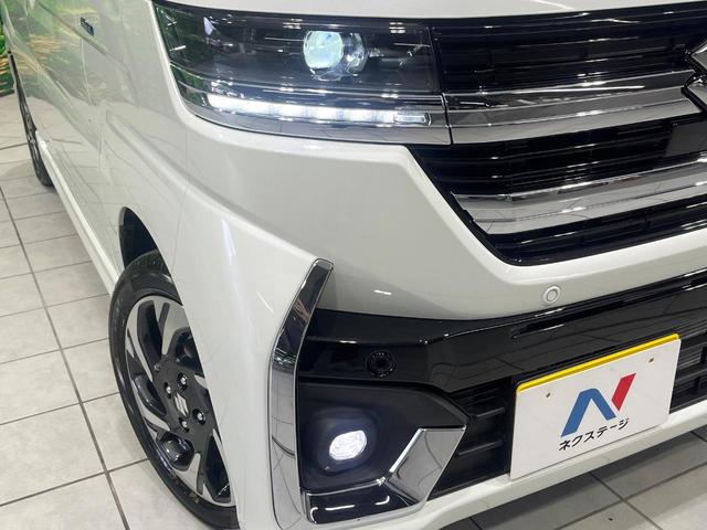 スペーシアカスタム ハイブリッドXS 届出済み未使用車 両側電動スライドドア 衝突被害軽減システム レーダークルーズコントロール LEDヘッドライト オートライト コーナーセンサー スマートキー 革巻きステアリング(12枚目)