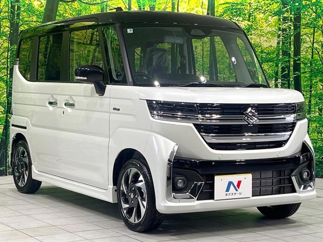 スペーシアカスタム ハイブリッドXS 届出済み未使用車 両側電動スライドドア 衝突被害軽減システム レーダークルーズコントロール LEDヘッドライト オートライト コーナーセンサー スマートキー 革巻きステアリング(16枚目)