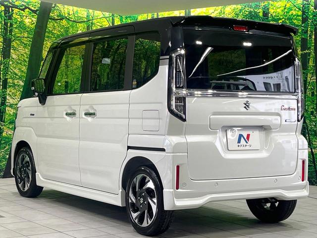 スペーシアカスタム ハイブリッドXS 届出済み未使用車 両側電動スライドドア 衝突被害軽減システム レーダークルーズコントロール LEDヘッドライト オートライト コーナーセンサー スマートキー 革巻きステアリング(17枚目)