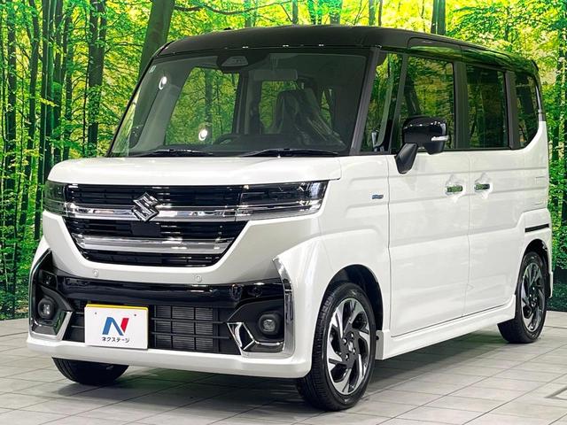 スペーシアカスタム ハイブリッドXS 届出済み未使用車 両側電動スライドドア 衝突被害軽減システム レーダークルーズコントロール LEDヘッドライト オートライト コーナーセンサー スマートキー 革巻きステアリング(21枚目)