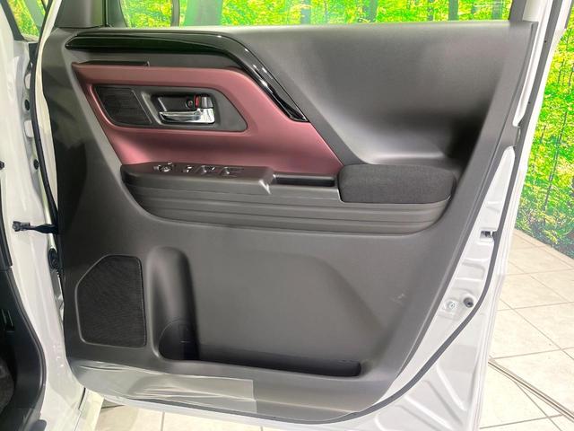 スペーシアカスタム ハイブリッドXS 届出済み未使用車 両側電動スライドドア 衝突被害軽減システム レーダークルーズコントロール LEDヘッドライト オートライト コーナーセンサー スマートキー 革巻きステアリング(34枚目)