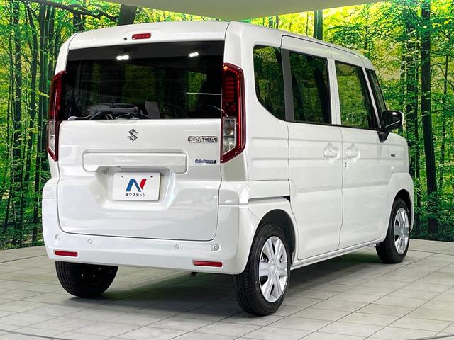 スペーシア ハイブリッドＧ　届出済未使用車　衝突被害軽減システム　コーナーセンサー　スマートキー　ＬＥＤヘッド　オートライト　オートエアコン　ハイビームアシスト　誤発進抑制機能　車線逸脱防止警報　先行車発進お知らせ機能（17枚目）