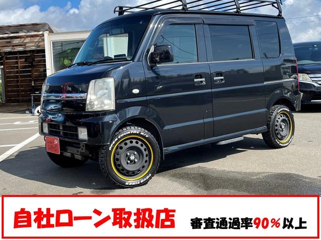 エブリイワゴン ＰＺターボスペシャル　ターボ車　フルセグフローティングナビ　ミラー型ドラレコ　バックカメラ　両側パワースライドドア　オートステップ　１５インチ　オープンカントリーゴツゴツタイヤ　カヤバショック　車検Ｒ９年６月２４日迄（2枚目）