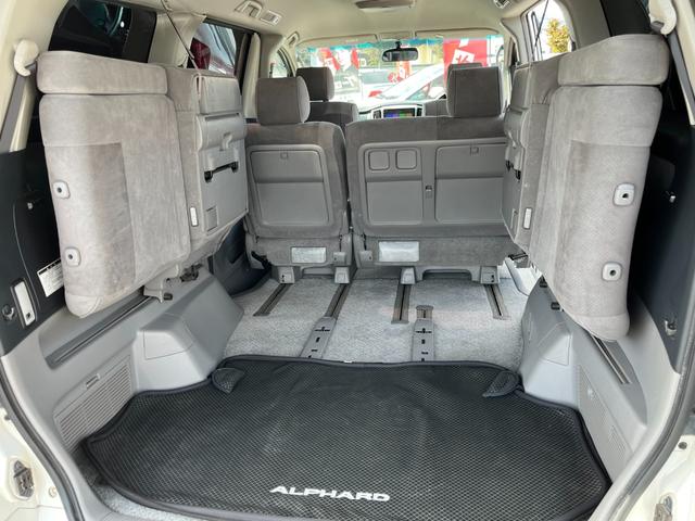 アルファードG AS プラチナセレクション 下取車 現在2オーナー 車庫保管車 9インチナビ 純正リアモニター バックカメラ 両側パワースライドドア Bluetooth対応ナビ スマートドアロック ダウンサス 社外マフラー 8人乗り 回転シート(56枚目)